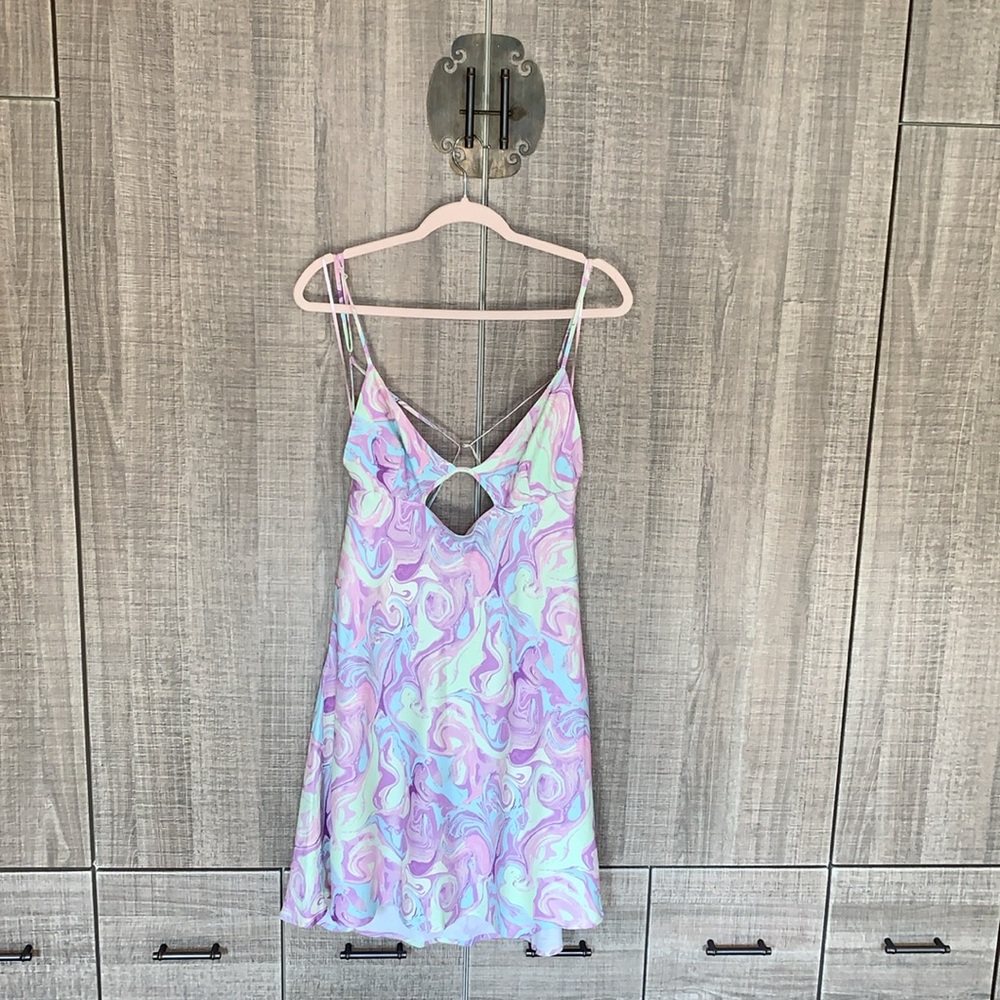 Zara Marble Print Cut Out‎ Mini Dress